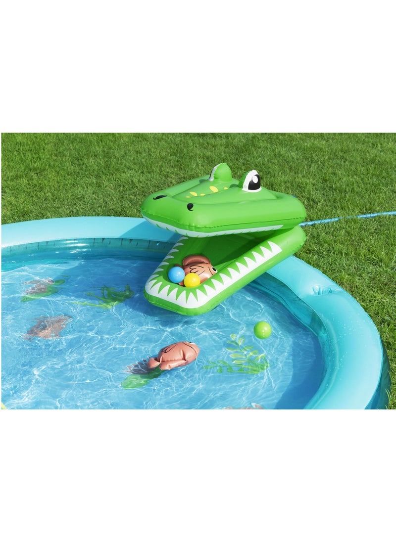 Bestway - Bestway Play Center Crocodile Cove 224x181x72cm | Kiddie Pool with Slide | Inflatable Pool for Toddlers and Kids - Image 1