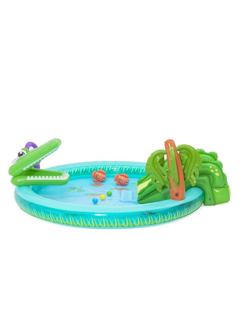 Bestway - Bestway Play Center Crocodile Cove 224x181x72cm | Kiddie Pool with Slide | Inflatable Pool for Toddlers and Kids - Image 1