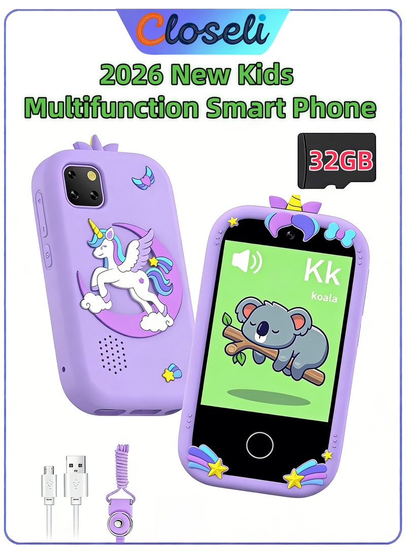 Closeli 2026 New Kids Smartphone Toy for Kids, Educational Learning Toy Phone, 2.8 Inch Touchscreen, 1080P Dual Camera, 18 Educational Games, Music Player, Video Recorder, Protective Case, Toys Gift for Boys & Girls,Birthday Gift(32GB) - Image 1