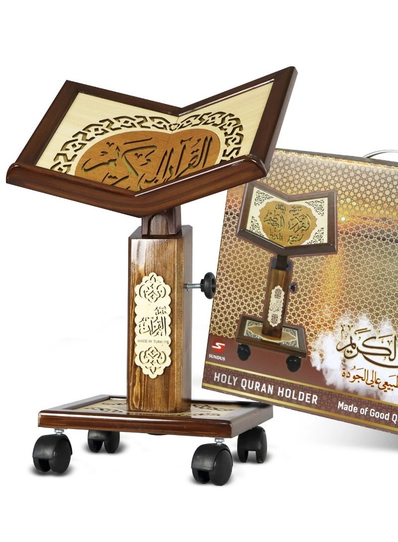 تايبا حامل مصحف تركي خشبي محفور بالليزر عالي الجودة حجم صغير006 - Image 2