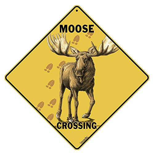 CROSSWALKS Moose Crossing 12" X 12" Aluminum Sign (X281) - Image 1
