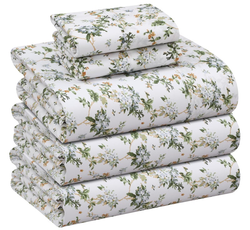 RUVANTI 100 Cotton Percale Sheets Split King Size Crisp Cooling Bed Sheets for Hot Sleepers Deep Pocket 16 Soft Breathable Durable HotelStyle 5 Piece Set Heritage - Image 2