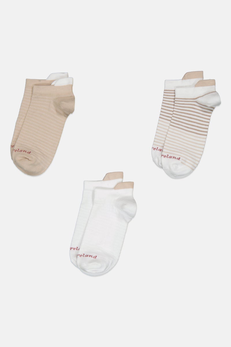 Kathy Ireland Women 3 Pieces Brand Logo Ankle Socks, Multicolor - Image 3