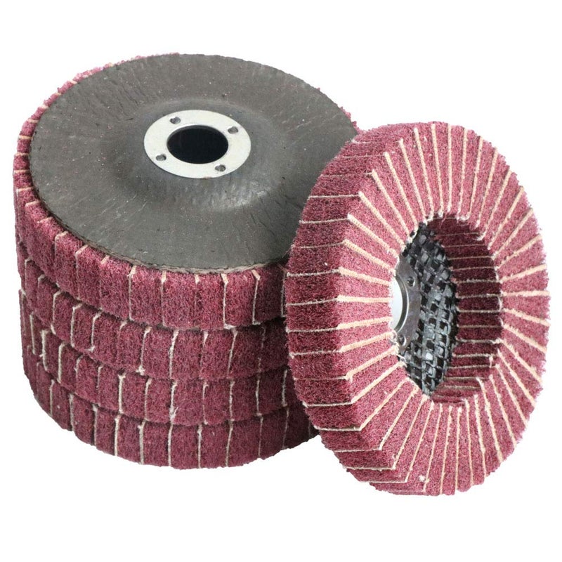 FPPO 5Pcs 4.5" x 7/8" Nylon Fiber Flap Disc Polishing Grinding Wheel,Scouring pad Buffing Wheel for Angle Grinder, Polishing Tools (Grit 240) - Image 1