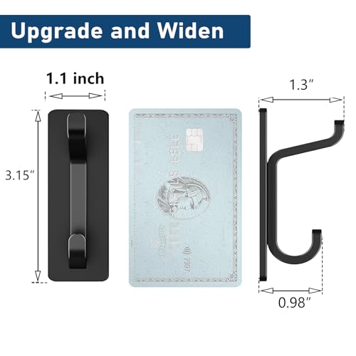 pickpiff Wall Hooks for Coat and Towel: 13LB Adhesive Door Hanger Stick on, Black 6 Pack - Image 4