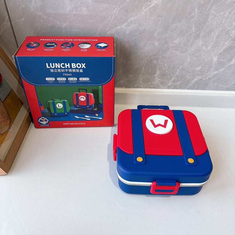 Hot Selling Lunch Box 304 Stainless Steel Kids Cartoon Lunch Box with Lid Compartments Portable Bento Box