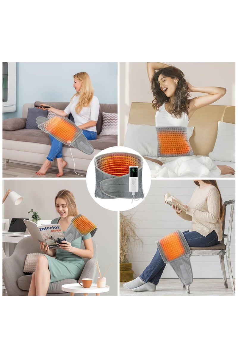 PANDA JOJO Heating Pad for Back Pain Relief Period Cramps, Electric Wearable Heating Pad for Neck Shoulder, Menstrual Waist Heat Pad Wrap Belt with 9 Heat Level, 4 Timer Setting - Image 5