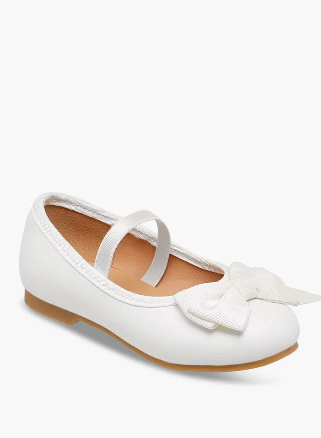 JUNIORS Bow Embellished Ballerina Shoes with Elasticated Strap