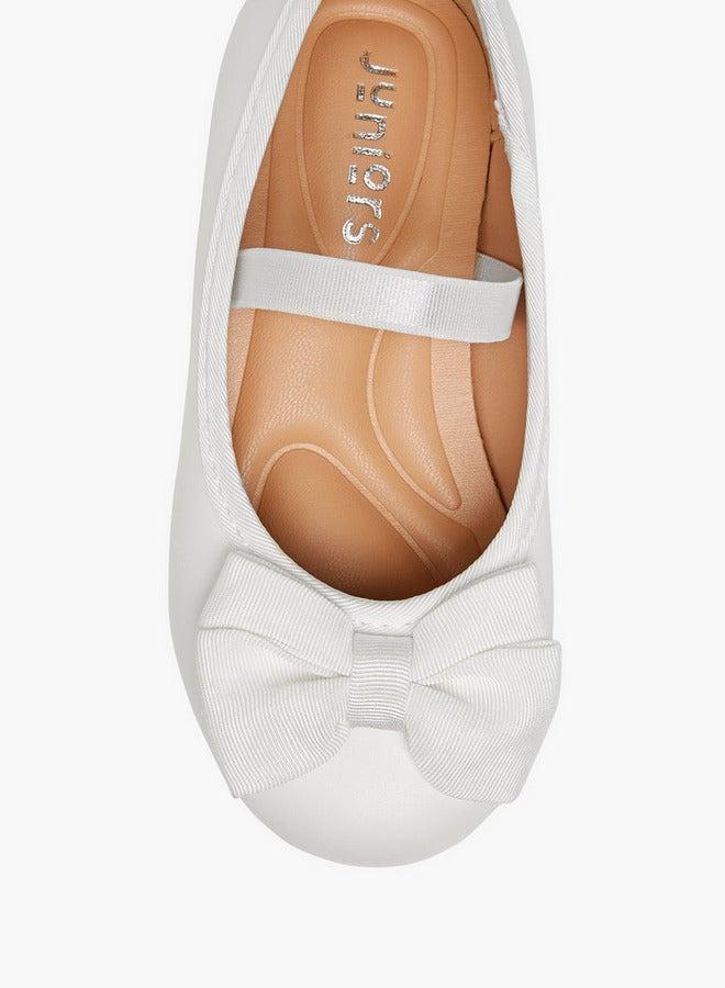 جونيورز حذاء باليرينا مزين بفيونكة مع حزام مطاطي - Image 4