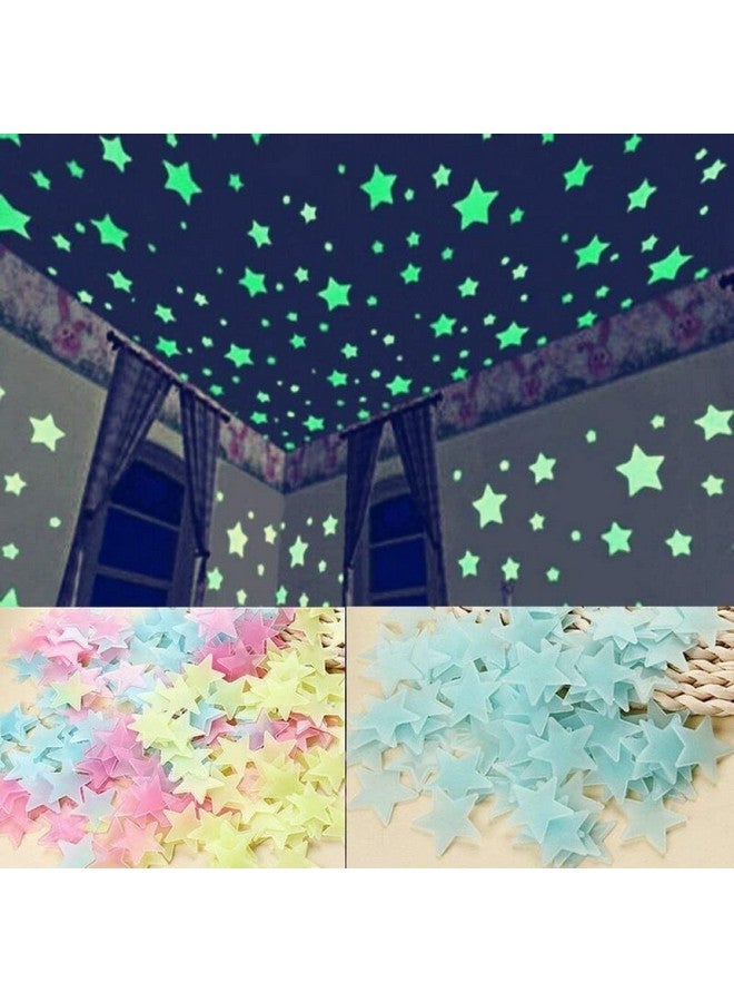 SKYPRO 300 PCS 3cm Multicolor Glow in The Dark Luminous Stars Noctilucent Plastic Wall Stickers Decals for Home Ceiling Wall Baby Kids Bedroom Room Decorations - Image 3