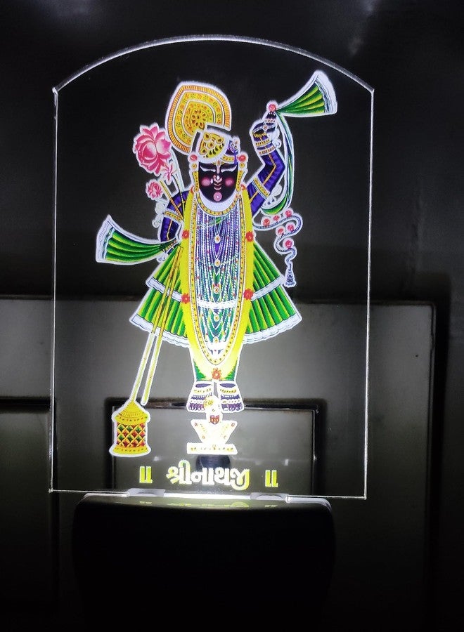 Cloudzy® 3D Design Printed Night Lamp Decorative UV Printed Light Photo LED Unique Lamp Single Color White Light for Temple, Home, Office & Gift… (SHREENATH JI) - Image 1