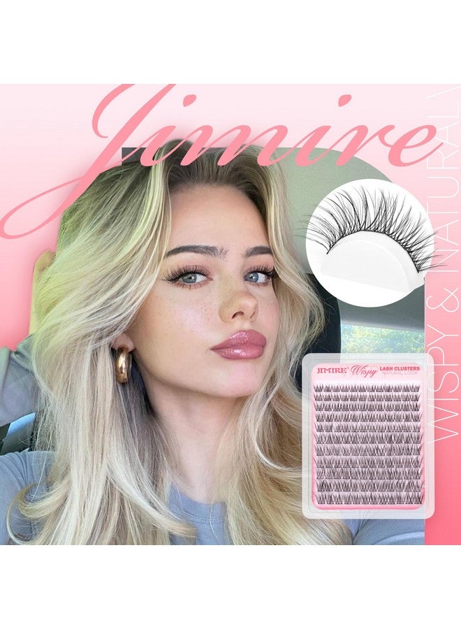 JIMIRE Wispy Lash Clusters Kit Natural Lash Extension Kit 132 Pcs Diy Cluster Eyelash Extensions Kit With Lash Bond And Seal 10-16Mm Cc Curl Individual Lashes Clusters - Image 3