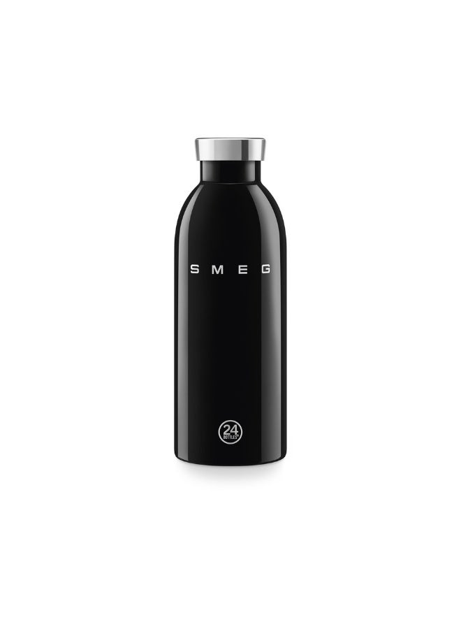 smeg زجاجة سمج 24 زجاجة كلما 500 مل، كوب قهوة للسفر، كوب مشروبات معزول مع غطاء مانع للتسرب، كوب قهوة يدوم طويلاً مع غطاء، ترمس قهوة للسفر، أسود - Image 2