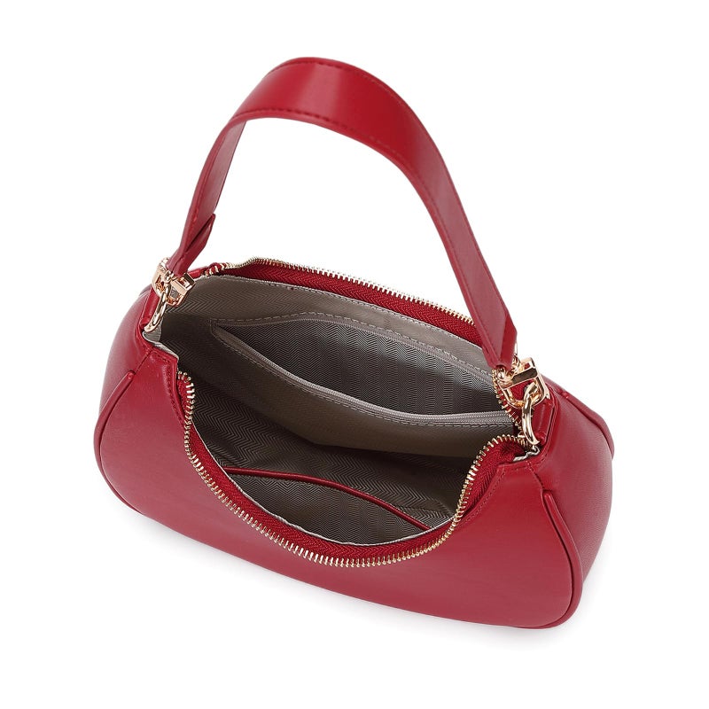 WSRYDJDL Crescent Shoulder Bags for Women Cute Hobo Tote Handbag Under the Arm Purses Mini Clutch Purse with Zipper Closure (G-Red) - Image 5
