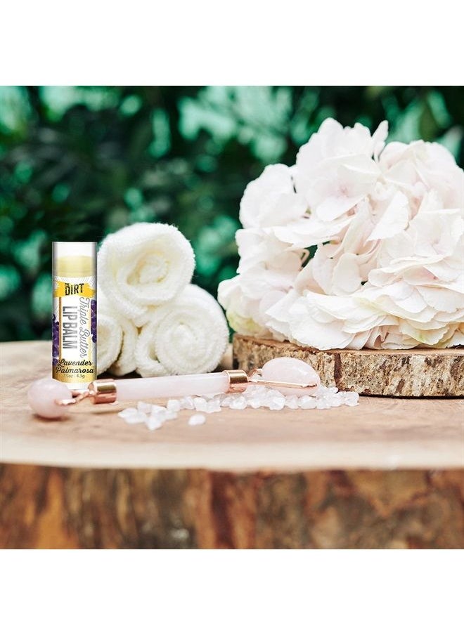 The Dirt - Lip Balm - Soy & Petroleum Free Lip Moisturizer - Coconut Oil, Beeswax to Repair Dry Chapped Lips | Deeply Hydrates and Moisturize - Lavender Palmarosa - Image 1