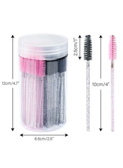 g2plus 100Pcs Crystal Mascara Wands Disposable Eyelash Eyebrow Spoolie Brush For Makeup Eyelash Extensions(Black)  - Image 3