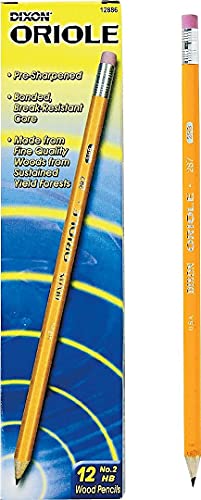 Dixon Oriole Woodcase Pre-Sharpened Pencil, HB #2, Yellow Barrel, 12/Pack - Image 3