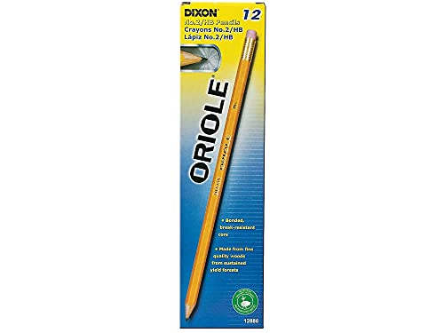 Dixon Oriole Woodcase Pre-Sharpened Pencil, HB #2, Yellow Barrel, 12/Pack - Image 2