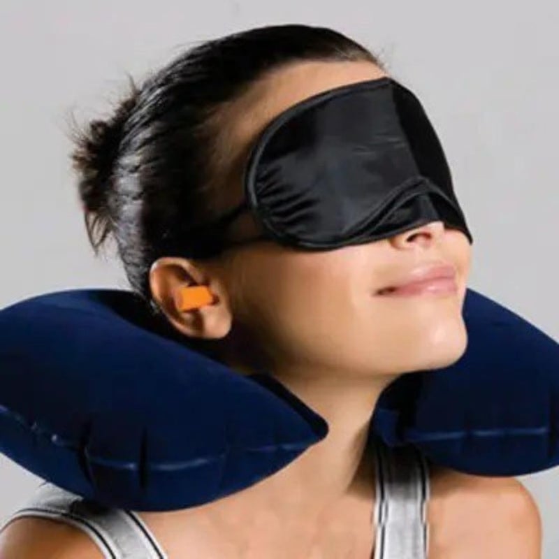 Travel Sambo U-shaped Pillow Inflatable Suit Eyeshade - Image 2