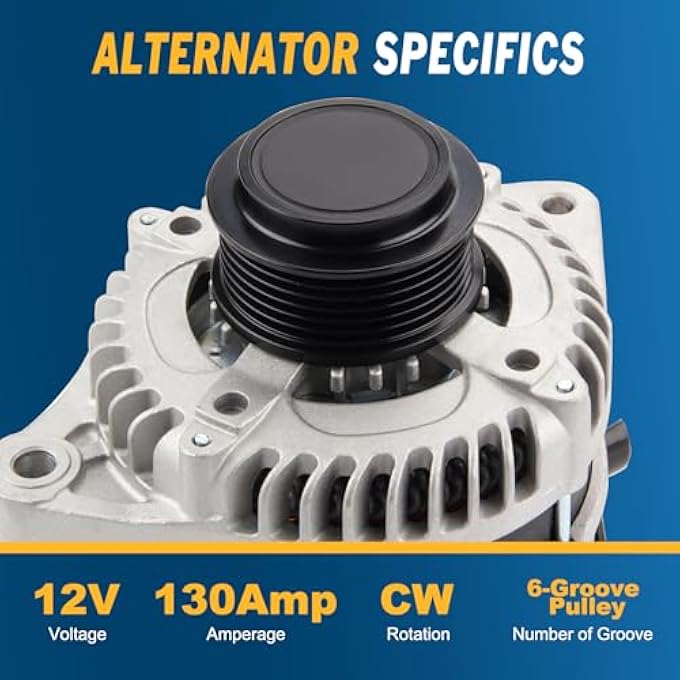 DOCAS Alternator 11573N Fit for Honda For Pilot 2012-2015 For Odyssey 2011 2012 2013 12V 130Amp CW 6-Groove Pulley 31100-RV0-A01 CSJ24 11573 290-5582 - Image 4