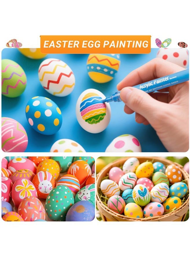 JR.WHITE Acrylic Paint Pens for Rocks Painting, Ceramic, Glass, Wood, Fabric, Canvas, Mugs, DIY Craft Making Supplies, Scrapbooking Craft, Card Making. Acrylic Paint Marker Pens Set of 12 Colors - Image 4