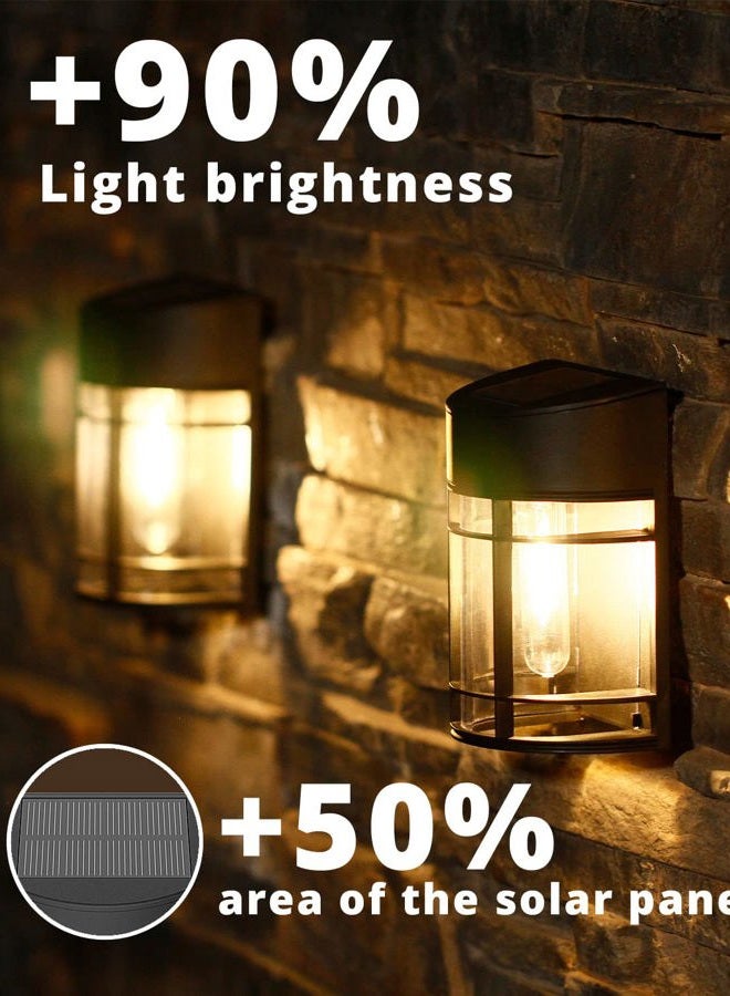 DOESLAG 12 Pack Solar Fence Lights, LED Solar Lights Outdoor Waterproof, Solar Powered Outdoor Lights for Fence Post Garden Yard - Image 3