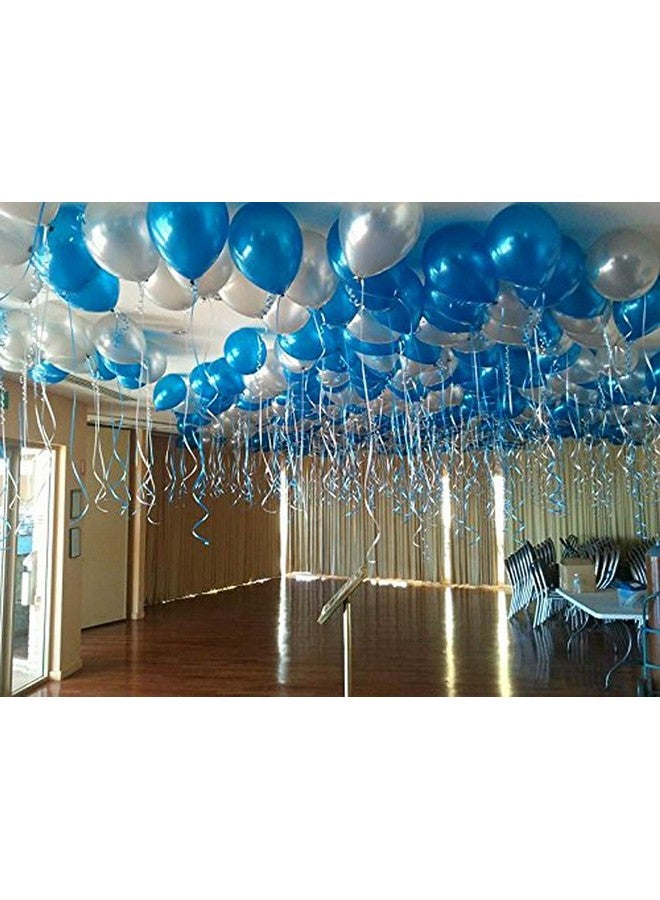 Balloonistics Metallic HD Shiny Toy Balloons - Frozen Theme, Blue and Silver for Decoration and Party (Pack of 50) - Image 1