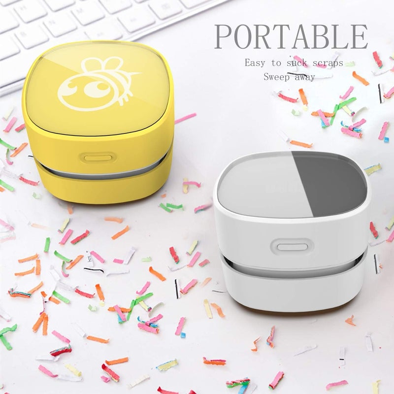 Ketsicart Mini Vacuum Cleaner with Wireless Charger Mini Table Dust Sweeper Table Cleaner with Energy Saving High Endurance up to 400 mins Cordless 360 Rotatable for KeyboardHomeSchoolOffice White - Image 5