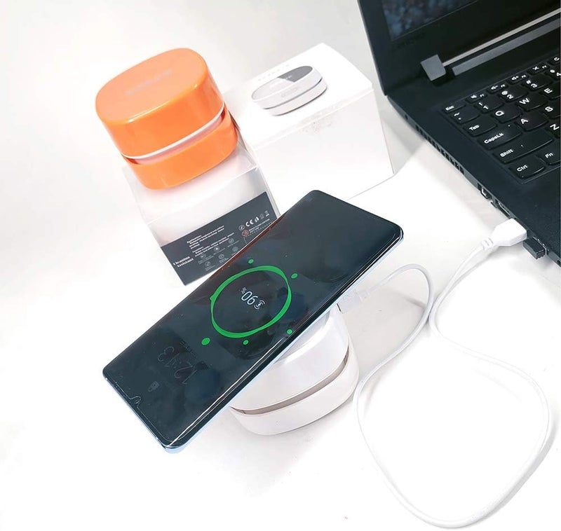 Ketsicart Mini Vacuum Cleaner with Wireless Charger Mini Table Dust Sweeper Table Cleaner with Energy Saving High Endurance up to 400 mins Cordless 360 Rotatable for KeyboardHomeSchoolOffice White - Image 2