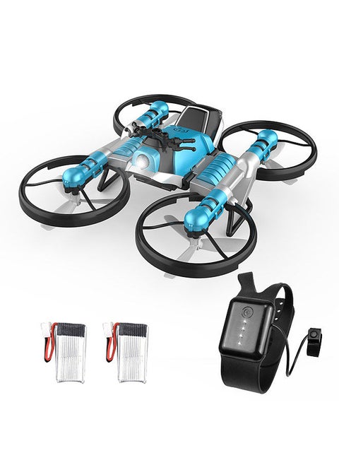 Mini Drone 2 in 1 Motorcycle Aircraft Deformation RC Drone for Beginners Land Air RC Toys Gravity Sensor Watch Control Mode 2 Battery