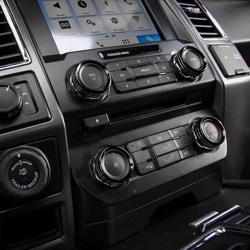 Keptrim Black Aluminum Knob Ring Trim for Ford F150 - Image 4