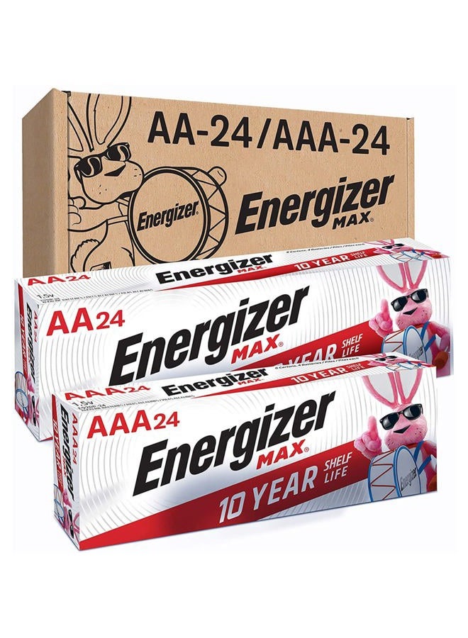 Energizer AA and AAA Batteries, 48 Count, Combo Pack Contains 24 Max Double A and 24 Max Triple A Batteries  - Image 1
