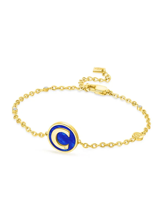 CERRUTI 1881 Circulo Gold Plated Blue Lapiz Bracelet for Women