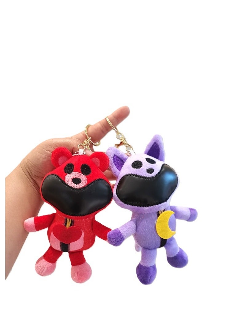 XiuWoo سلسلة مفاتيح جديدة من SmilingCritters Chapter 3 CatNap سلسلة مفاتيح Smiling Critters لطيفة من الرسوم المتحركة الكرتونية SmilingCritters سلسلة مفاتيح لعبة لمحبي الألعاب هدية عيد ميلاد للأطفال قطعتان - Image 1