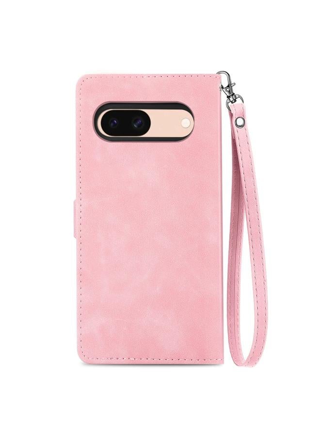Zaboon Case For Google Pixel 7 Embossed Flower Zipper Leather Phone Case - Image 3