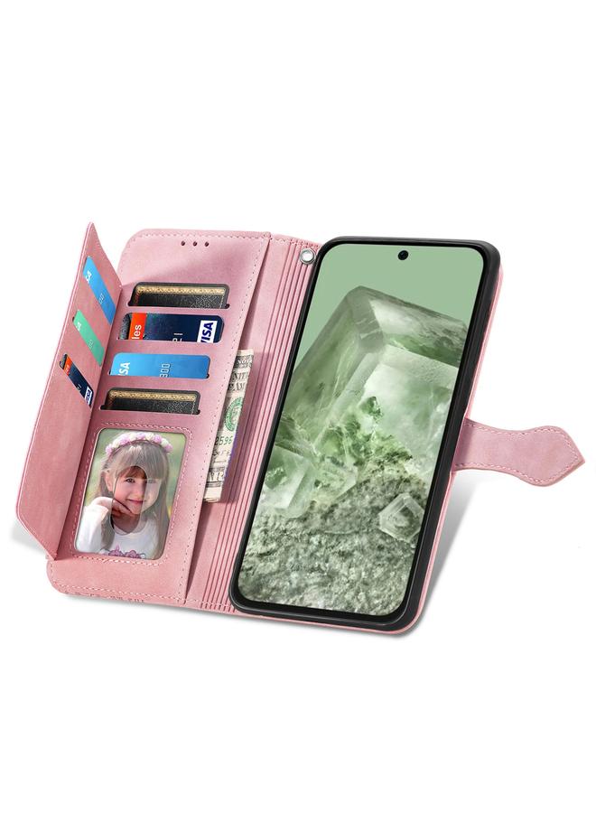 Zaboon Case For Google Pixel 7 Embossed Flower Zipper Leather Phone Case - Image 4