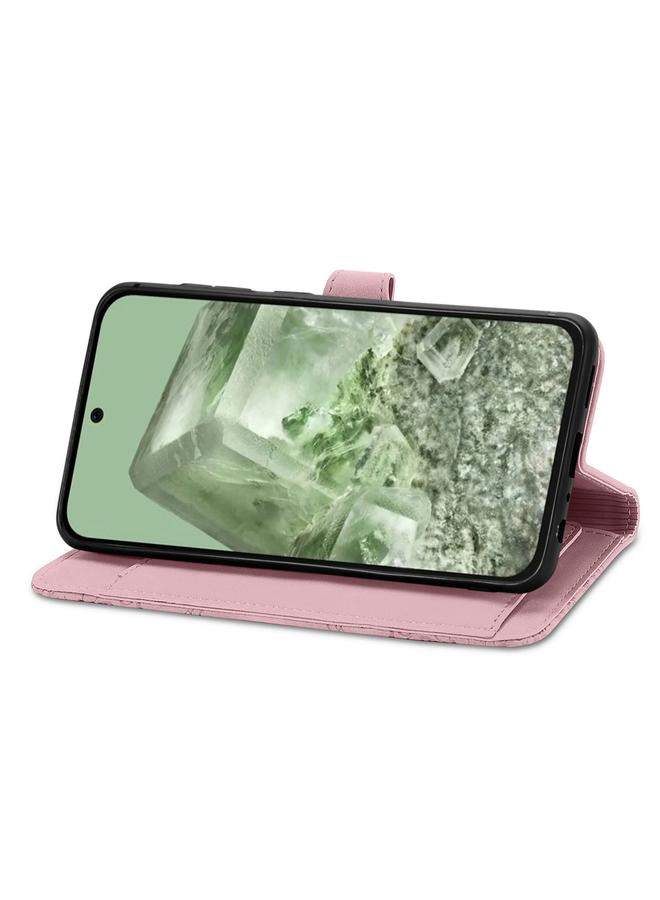 Zaboon Case For Google Pixel 7 Embossed Flower Zipper Leather Phone Case - Image 5