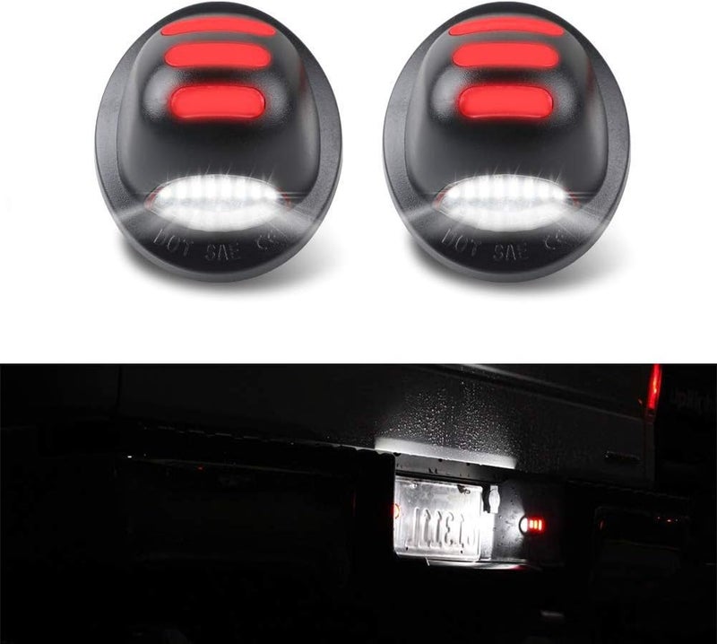 Gempro License Plate Light Assembly LED Tag Lamp Replacement for Ford F150 F250 F350 F450 F550 Super Duty Bronco Excursion Ranger Expedition Explorer Lincoln Pickup Rear Plate Lights, 2PCS - Image 1
