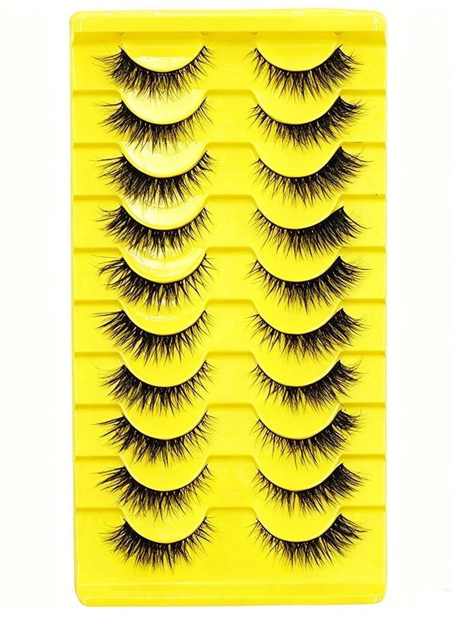 Happy D (Ramadan)Reusable Long Lasting Natural False Eyelashes Ladies Party False Eyelashes 3D Curl (10 Pairs) - Image 3
