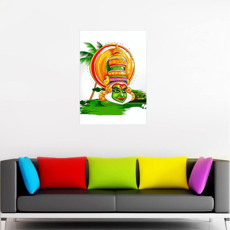 Kathakali Wall Poster Sticker - kathakali Art Wall Poster - Kerala kathakalil Wall Sticker - India Traditional Dance Wall Poster - 21 x 29CM - Glossy - 300GSM starxdecals  - Image 2
