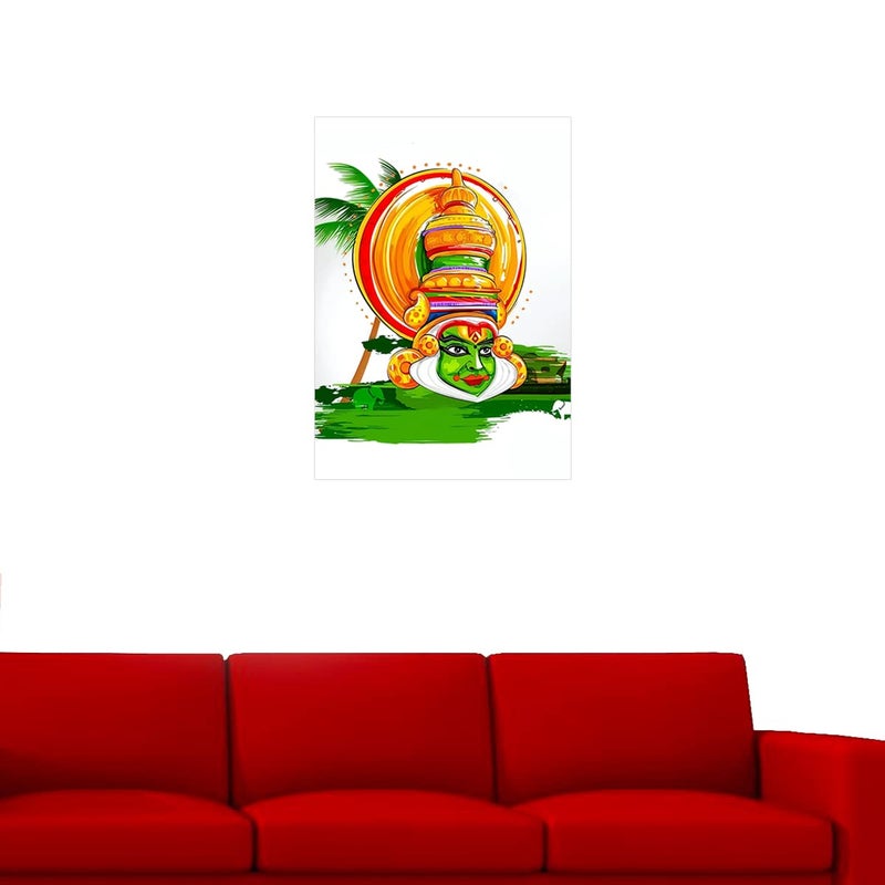 Kathakali Wall Poster Sticker - kathakali Art Wall Poster - Kerala kathakalil Wall Sticker - India Traditional Dance Wall Poster - 21 x 29CM - Glossy - 300GSM starxdecals  - Image 4