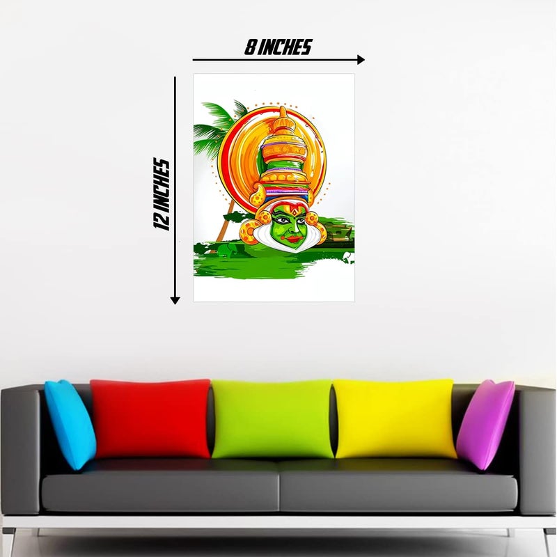Kathakali Wall Poster Sticker - kathakali Art Wall Poster - Kerala kathakalil Wall Sticker - India Traditional Dance Wall Poster - 21 x 29CM - Glossy - 300GSM starxdecals  - Image 3