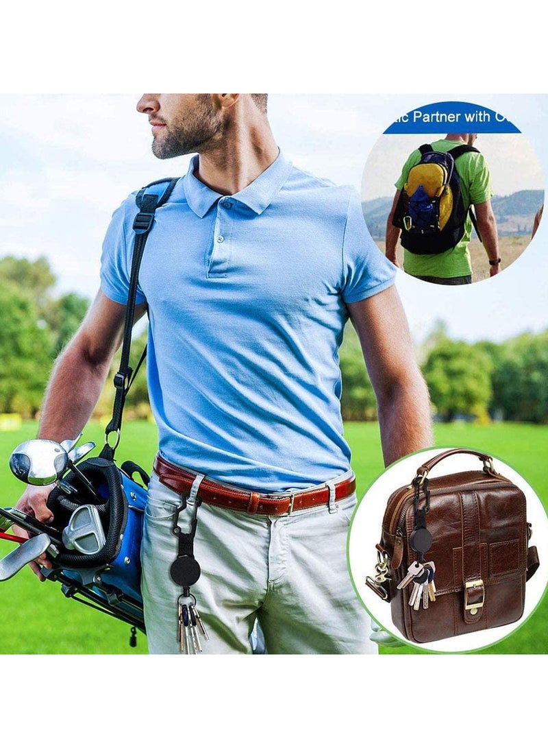 SYOSI 2 Pieces Retractable Keyring Heavy-Duty Key Chain Black Extendable Key Chain Retractable Badge Holder Reel Key Lanyard Reel Key Chain Retractable Badge Holder - Image 5