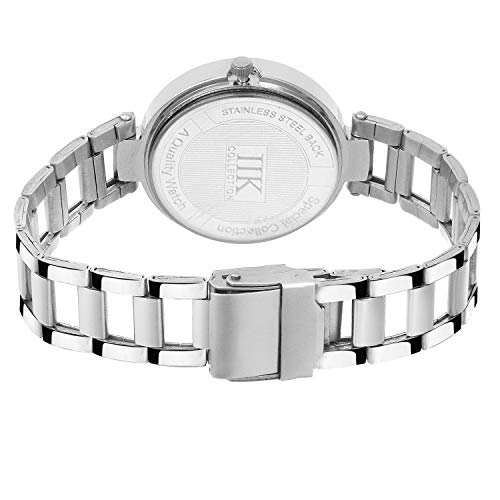 IIK COLLECTION Round Dial Stainless Steel Bracelet Chain Analogue Day & Date Functioning Watch For Women And Girls - Silver - Image 3