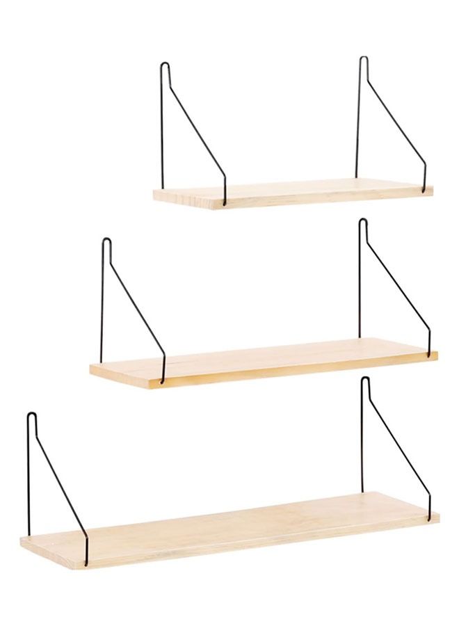 CATANES Floating Shelves Wall Mount, Solid Wood Wall Storage Shelves with Iron Frame  - Image 1