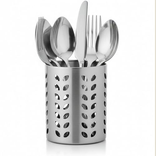FINALITY Stainless Steel Multipurpose Leaf Hole Cutlery Holder 9 cm, Leaf Design Stainless Steel Cutlery Holder, 9 cm - Image 2