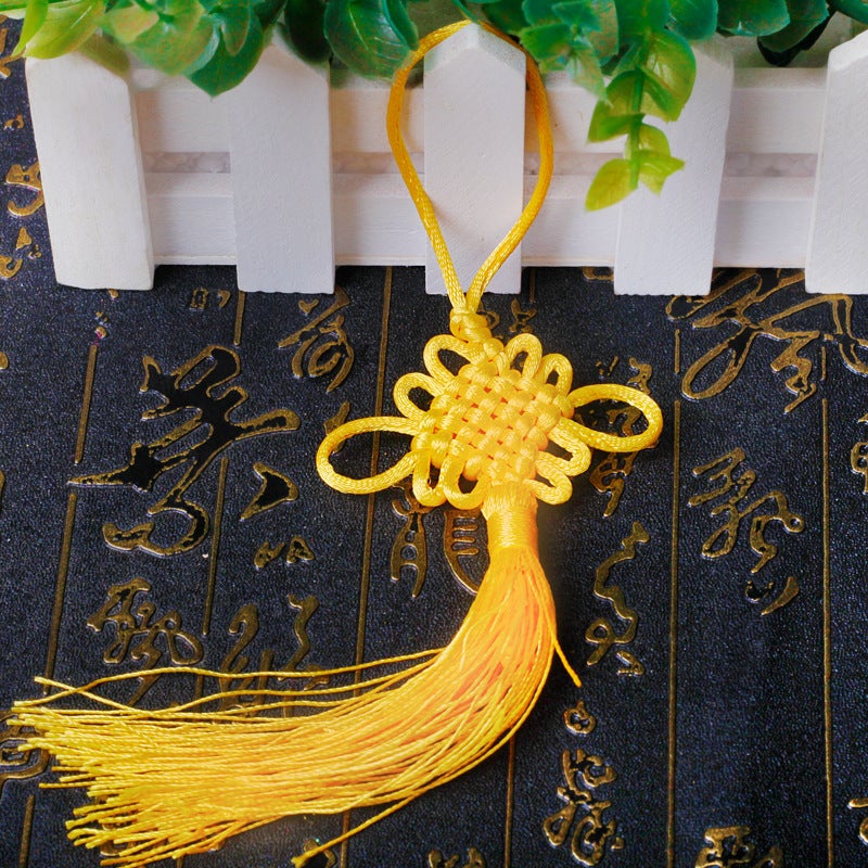 Chinese Knot Small Tassel Pendant Red Mini Chinese Bow Lanyard Tassel Safe Six-Plate Small Chinese Knot - Image 1