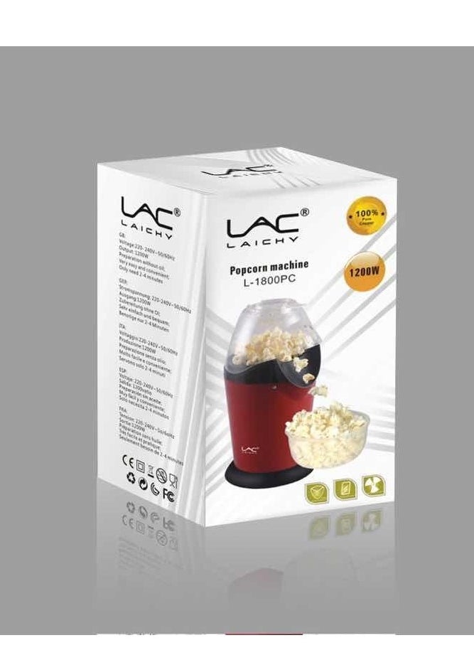 LAC LAICHY Electric corn popcorn maker, safe and hygienic, very suitable for popcorn, 1200W  - Image 5