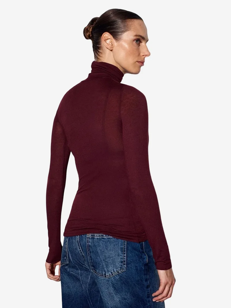 ديلفين DILVIN Slim Fit Turtleneck Jersey Blouse