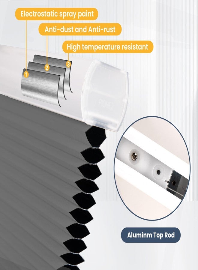 SUNFREE Cellular Shades Cordless Blackout Blinds Honeycomb Window Shades for Bedroom, Blinds for Window and Door, Home and Office, White-Grey, 34" W x 64" H SUNFREE - Image 5